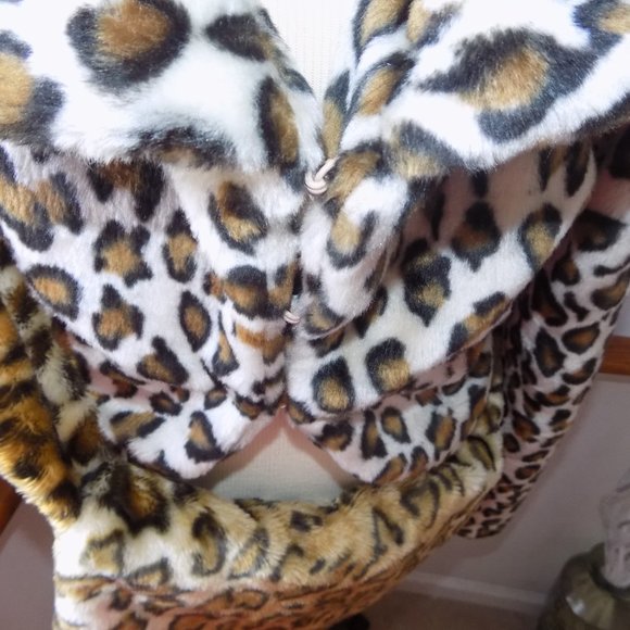 COOL ATTITUDES Leopard Faux Fur Jacket Size Small & Crossbody Purse Ladies Set - Picture 5 of 7